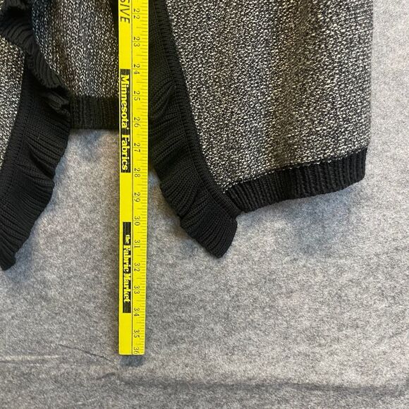 Foxcroft Women's Sweater Vest Size XL Gray Black Cotton Sleeveless Ruffled Trim - Picture 7 of 15